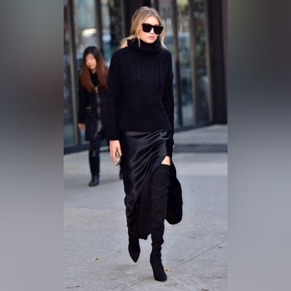 Stuart Weitzman black suede Tiemodel over-the-knee high heel boots - size 7.5 - Picture 2 of 8